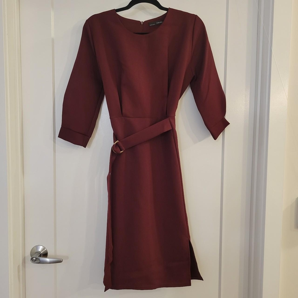 Elegant Burgundy Dress